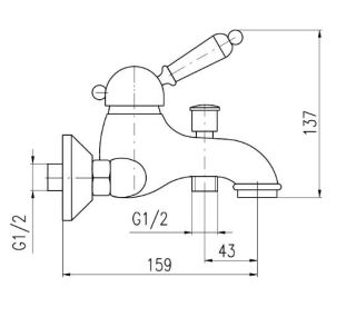 Смеситель для ванны Rav Slezak Labe L554.5CMAT черный